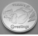 Christmas Gift "Cat /Ornament" on 1 oz. .999 Silver Round!