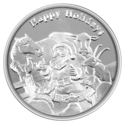 Christmas Gift "Santa/Animals" on 1 oz. .999 Silver Round!