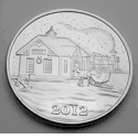 Christmas Gift "Train Depot" on 1 oz. .999 Silver Round!