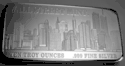 New York Skyline Twin Towers 10 OZ. Silver Bar 