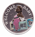 Welcome Baby  Enemel 1 0z. Pure Silver