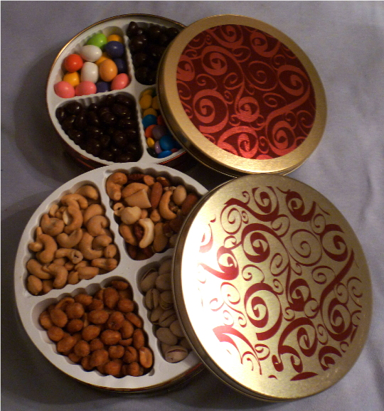 Tin Stack of Gourmet Candy and Nuts (Kosher)