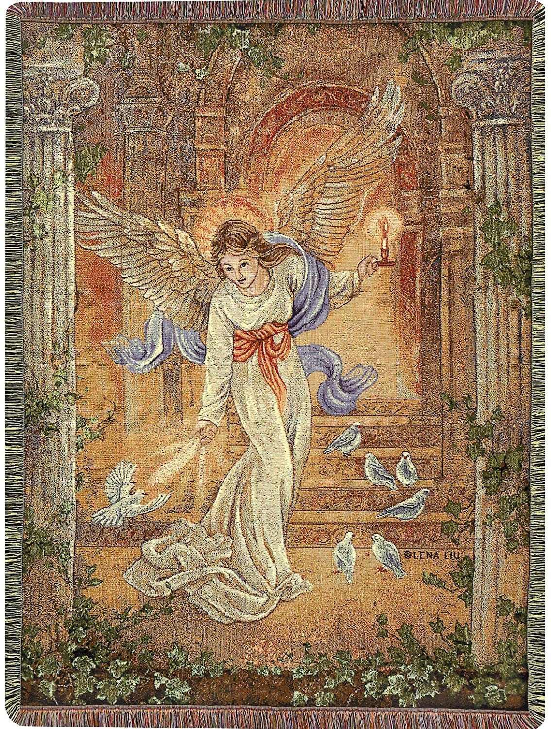 Angel of Light Tapestry Throw Blanket 60" to 69"