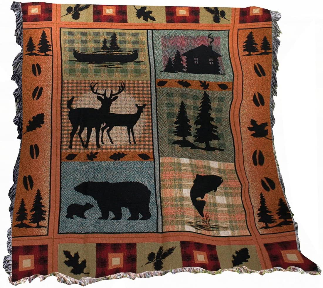 Bear Lodge Tapestry Throw Blanket 60" to 69"