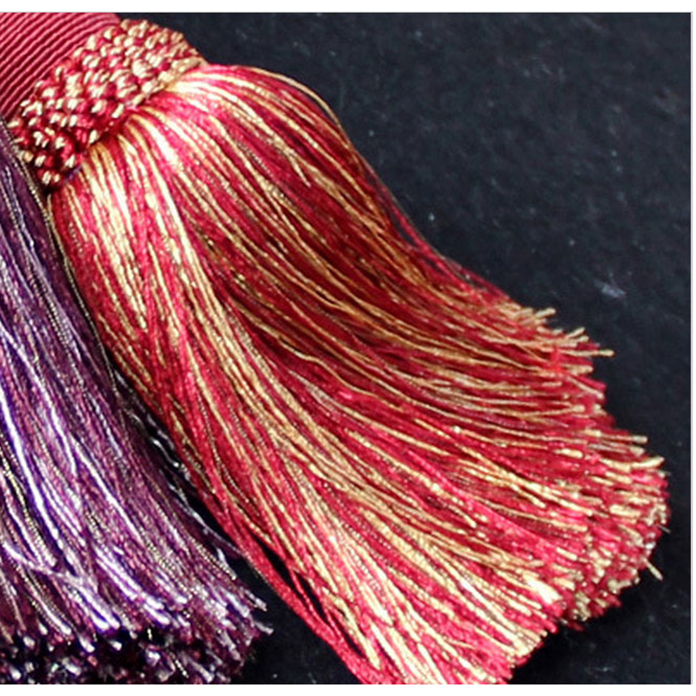 Burgundy and Gold Tassel Single (Set of 2) Tapestry Rods, Tassels and
