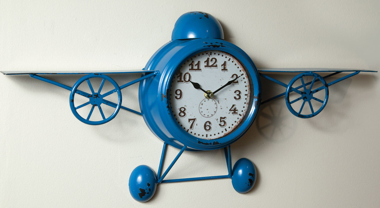 Airplane Wall Clock by Manual Woodworkers & Weavers Under 100