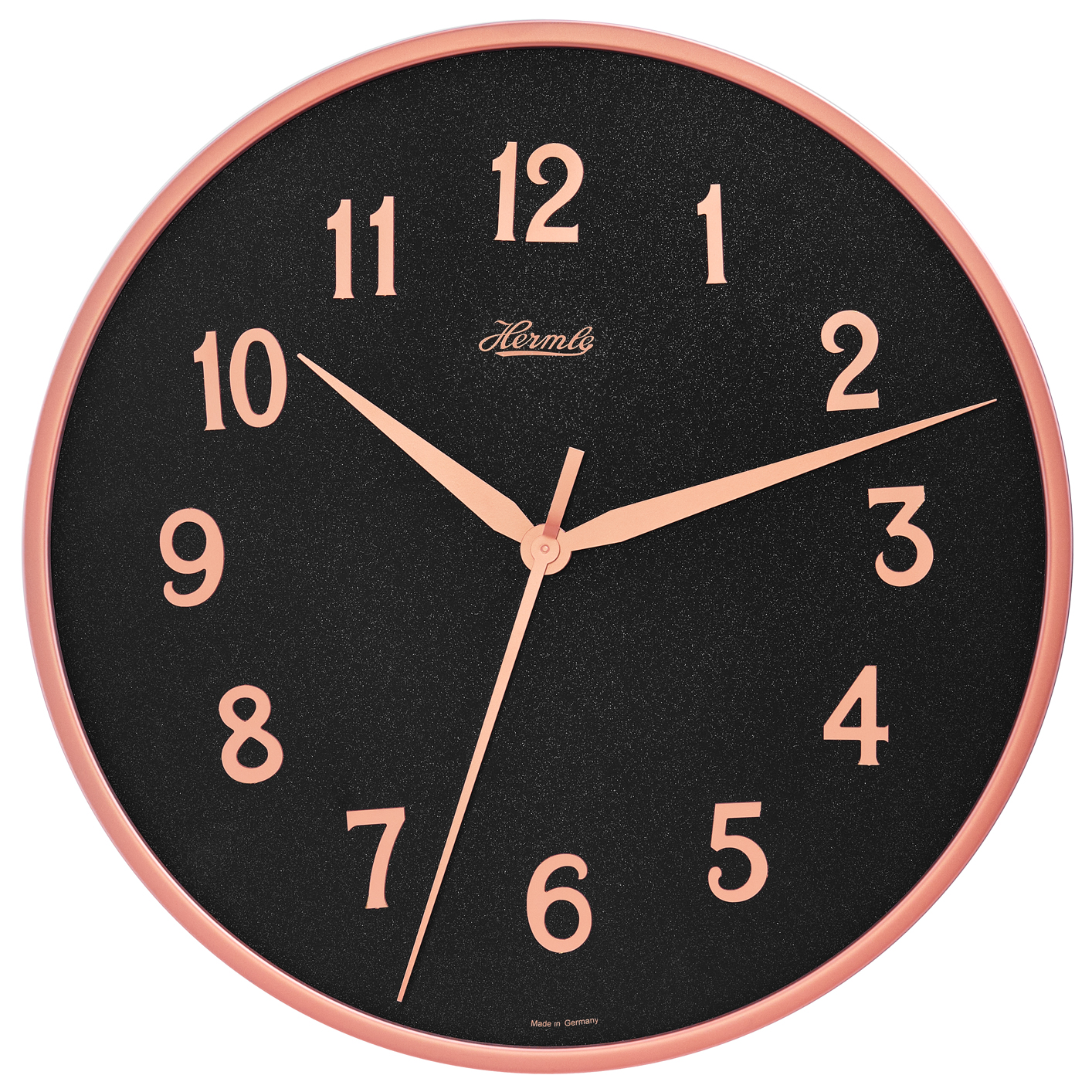 Aria Rose Gold & Black Wall Clock with Arabic Numerals by Hermle 14