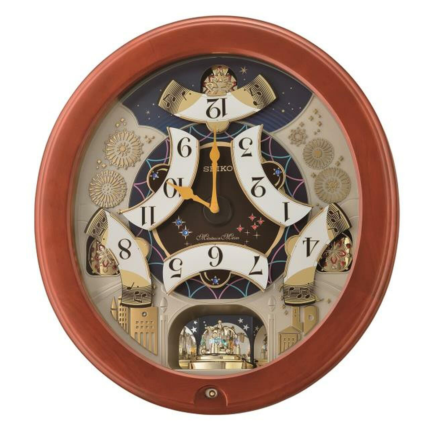 Bright Starry Night Melodies In Motion Wall Clock by Seiko 18" Clocks