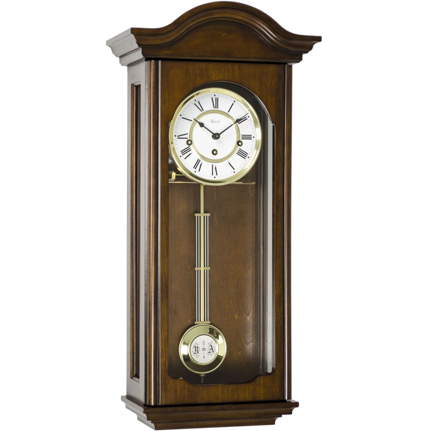 Brooke Walnut Key Wound Wall Clock by Hermle Hermle