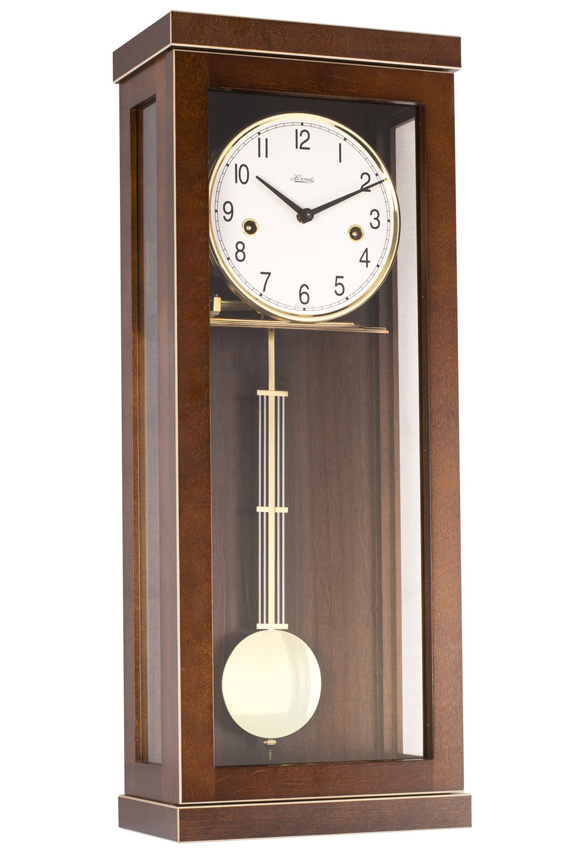 Carrington Walnut Key Wound Wall Clock by Hermle Hermle