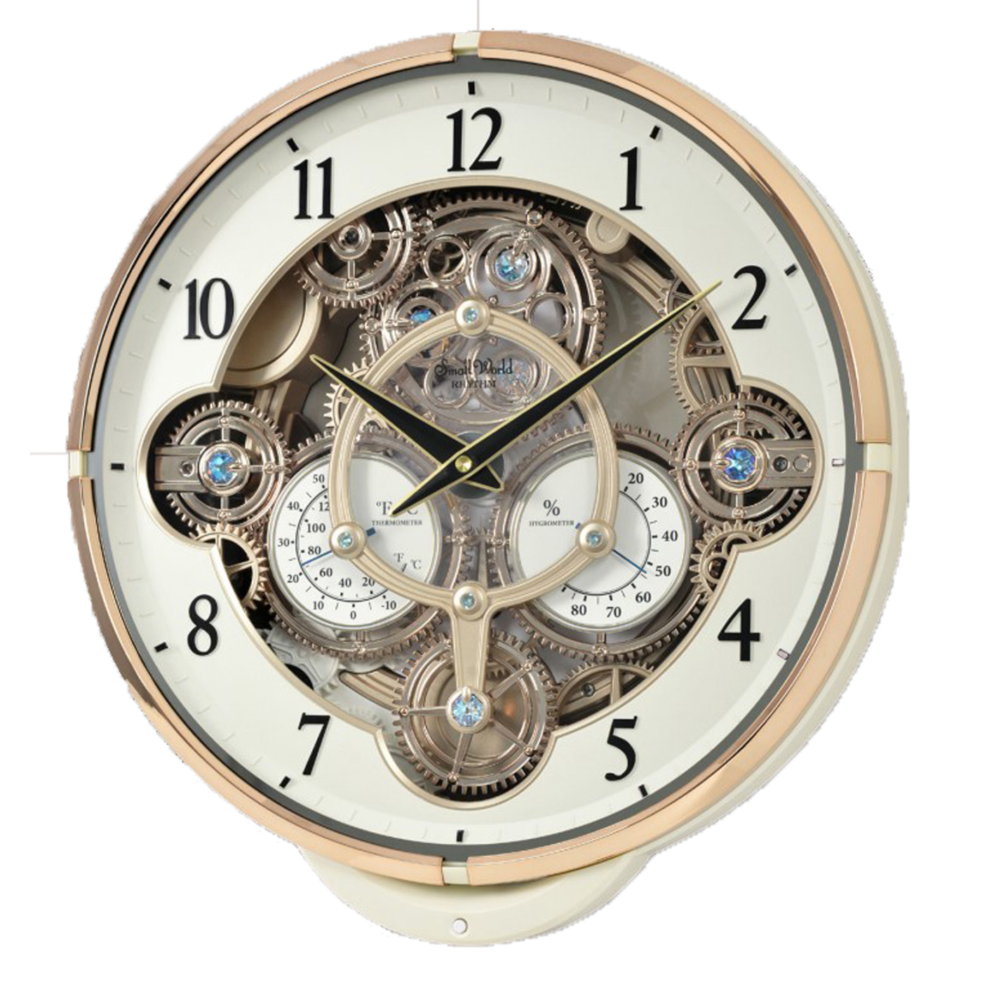Chronograph White & Gold Magic Motion Wall Clock by Rhythm Clocks 14