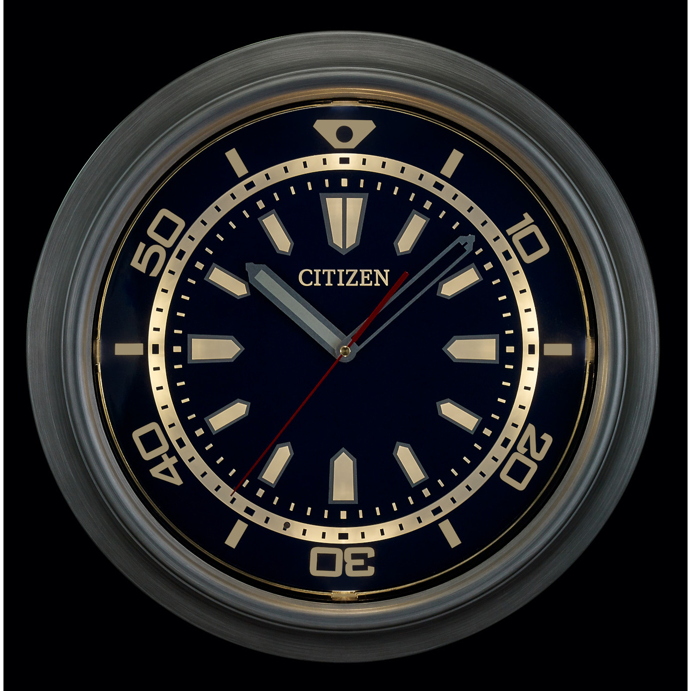 Dive Master Illuminated Indoor/Outdoor Wall Clock by Citizen 18" Clocks