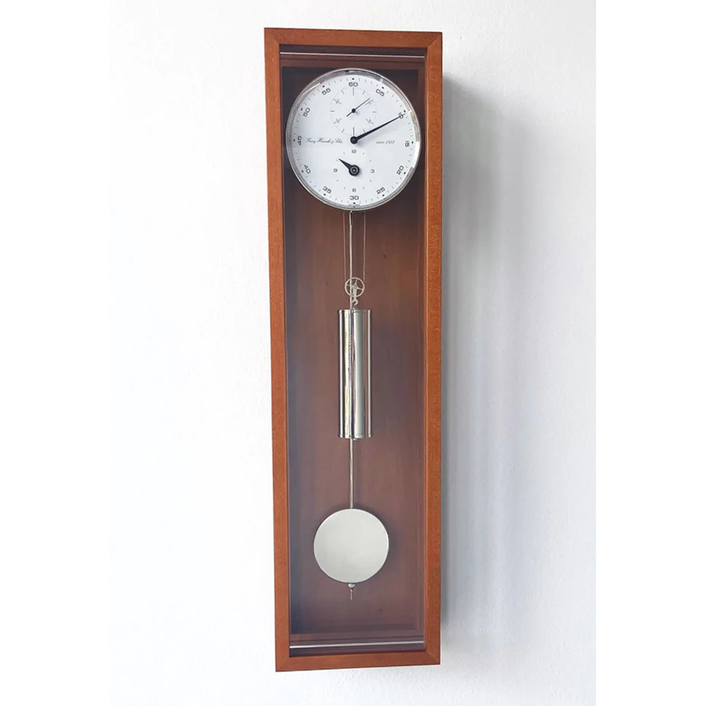 Emmett Light Cherry Cable Driven Long Case Wall Clock by Hermle Hermle