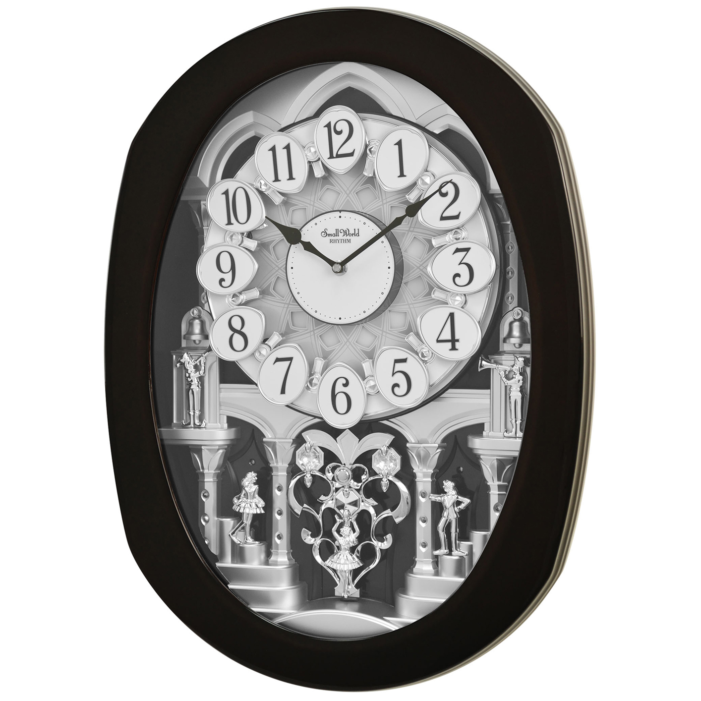 Grand Encore Espresso Musical Motion Wall Clock by Rhythm 500 and Up