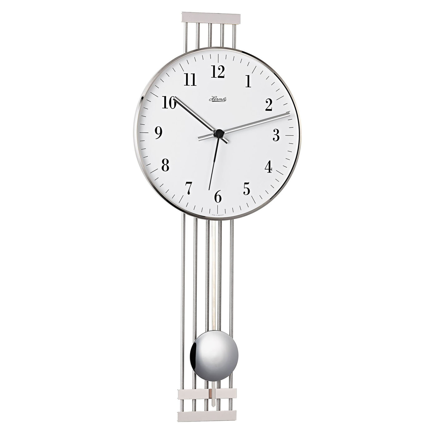 Highbury Nickel Wall Clock by Hermle 300 to 499 Clocks