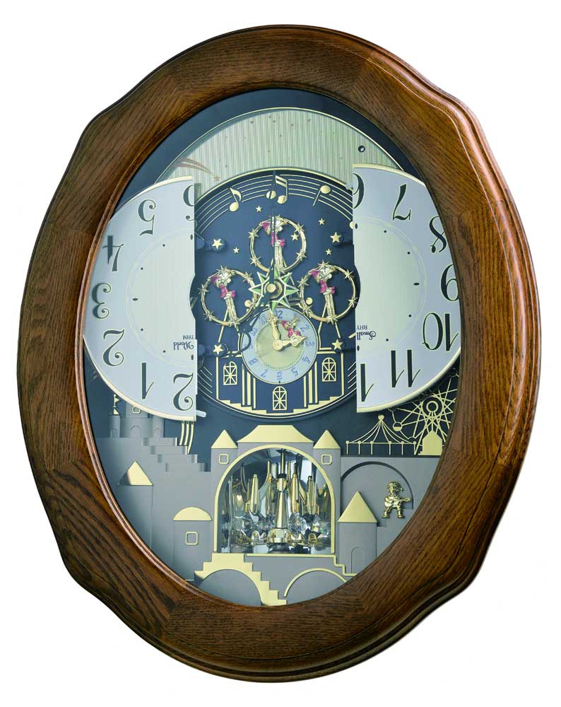 Joyful Timecracker Oak Wall Clock by Rhythm Clocks 500 and Up