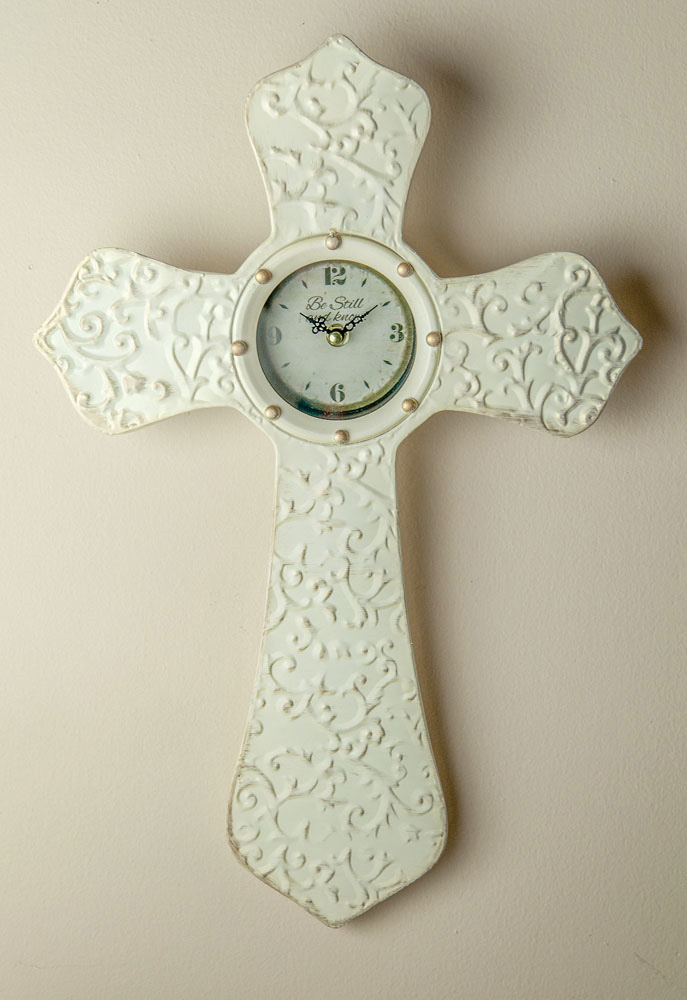 Metal Cross Wall Clock by Manual Woodworkers & Weavers Under 100