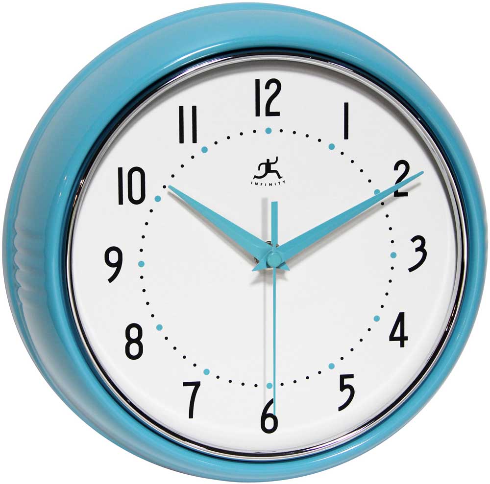 Retro Turquoise Wall Clock by Infinity Instruments Under 100