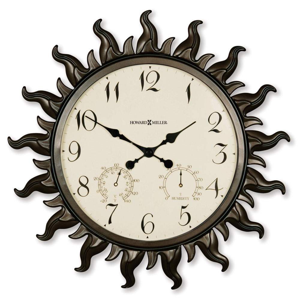 garden wall clock and thermometer