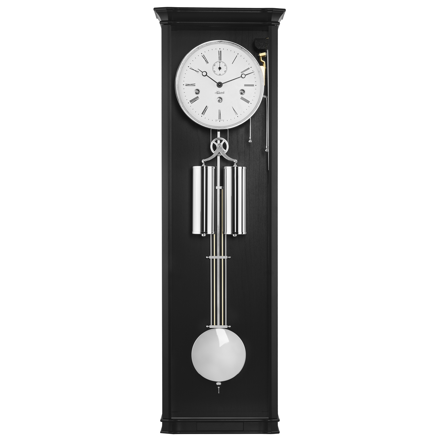 William Chiming Keywound Black Regulator Clock by Hermle Hermle