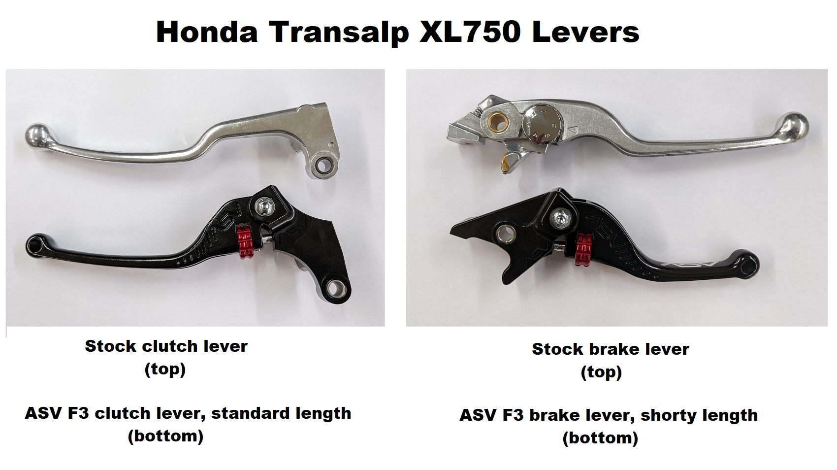 ASV F3 Series Clutch / Brake Lever Set Honda Transalp XL750