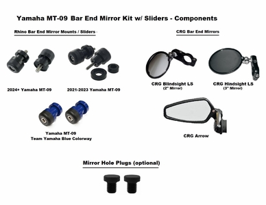 Bar End Mirror Kit w/ Sliders - Yamaha MT-09 2021 - 2025