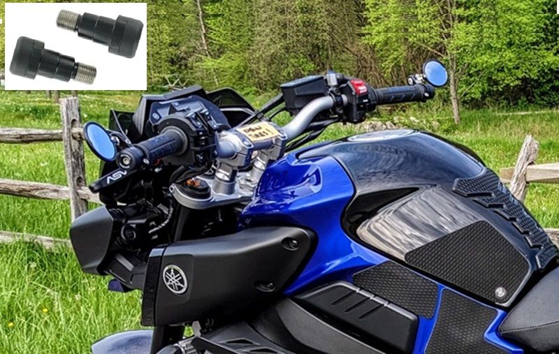 Universal Black Motorcycle Aluminum Rearview Side Mirrors 7/8" Bar End Compatible Cafe Racer Bobber Cruiser Scooter Black 1 Black