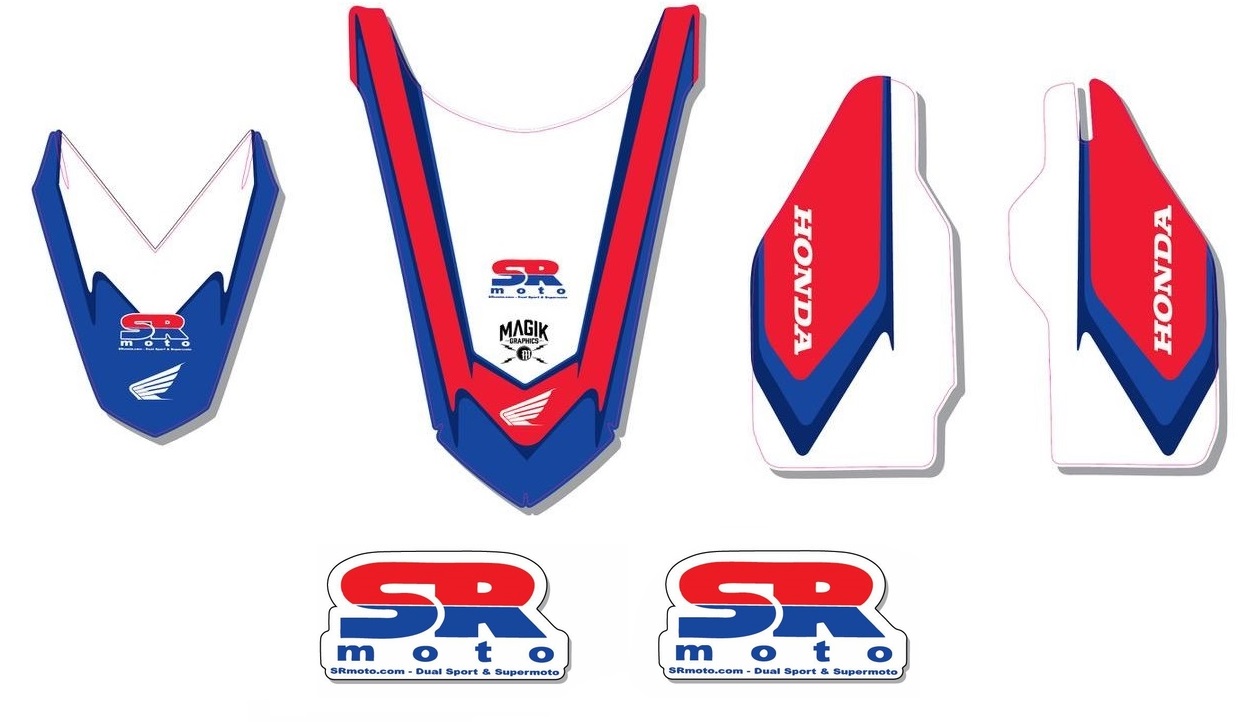 CRF300L Graphics Kit Tank, Fender and Fork Decals