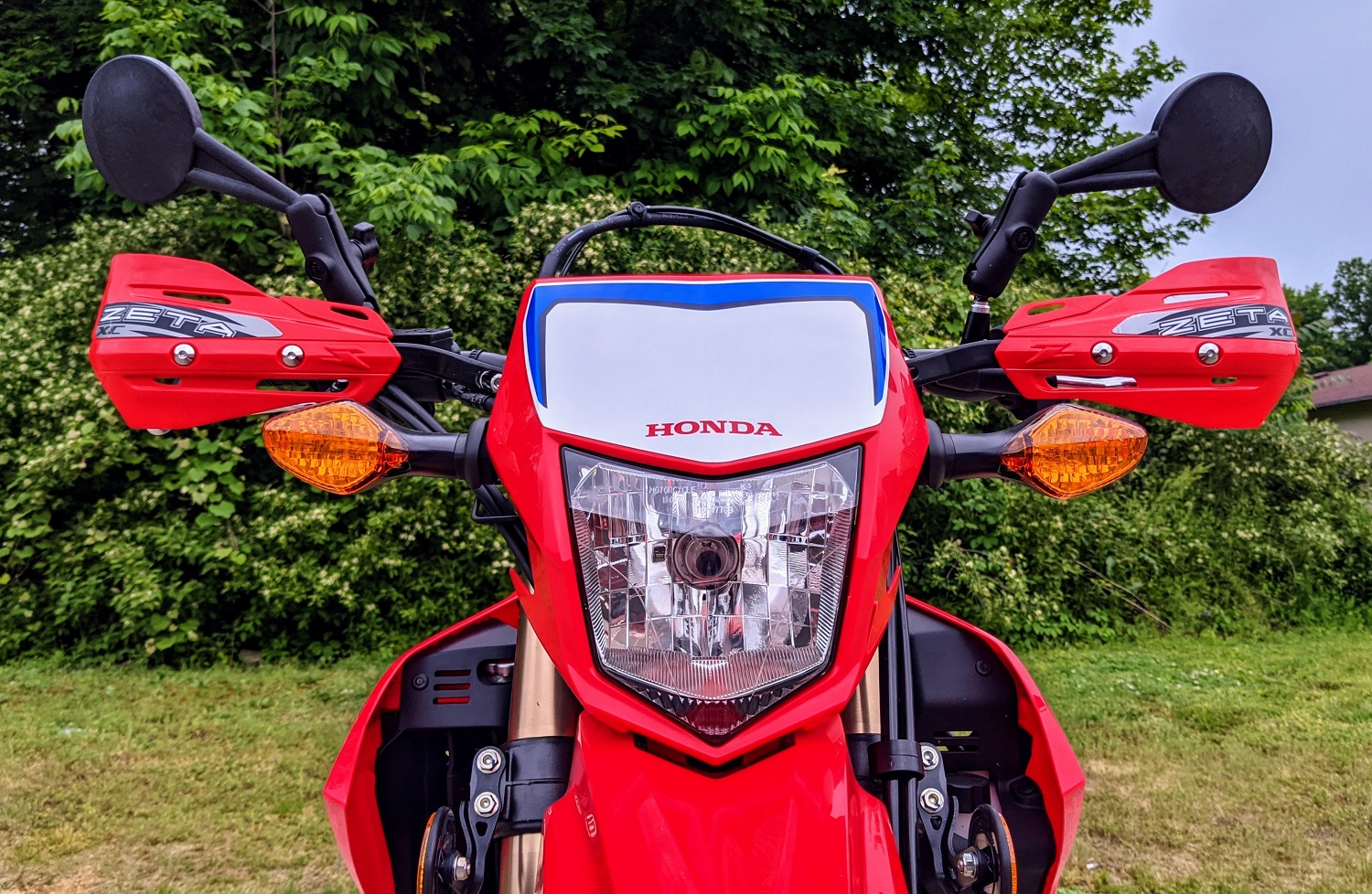 Red Handlebar Hand Guard Guards For Honda CRF100F, CRF450R, CRF300L, CRF150F, CRF250F/R (Pair)