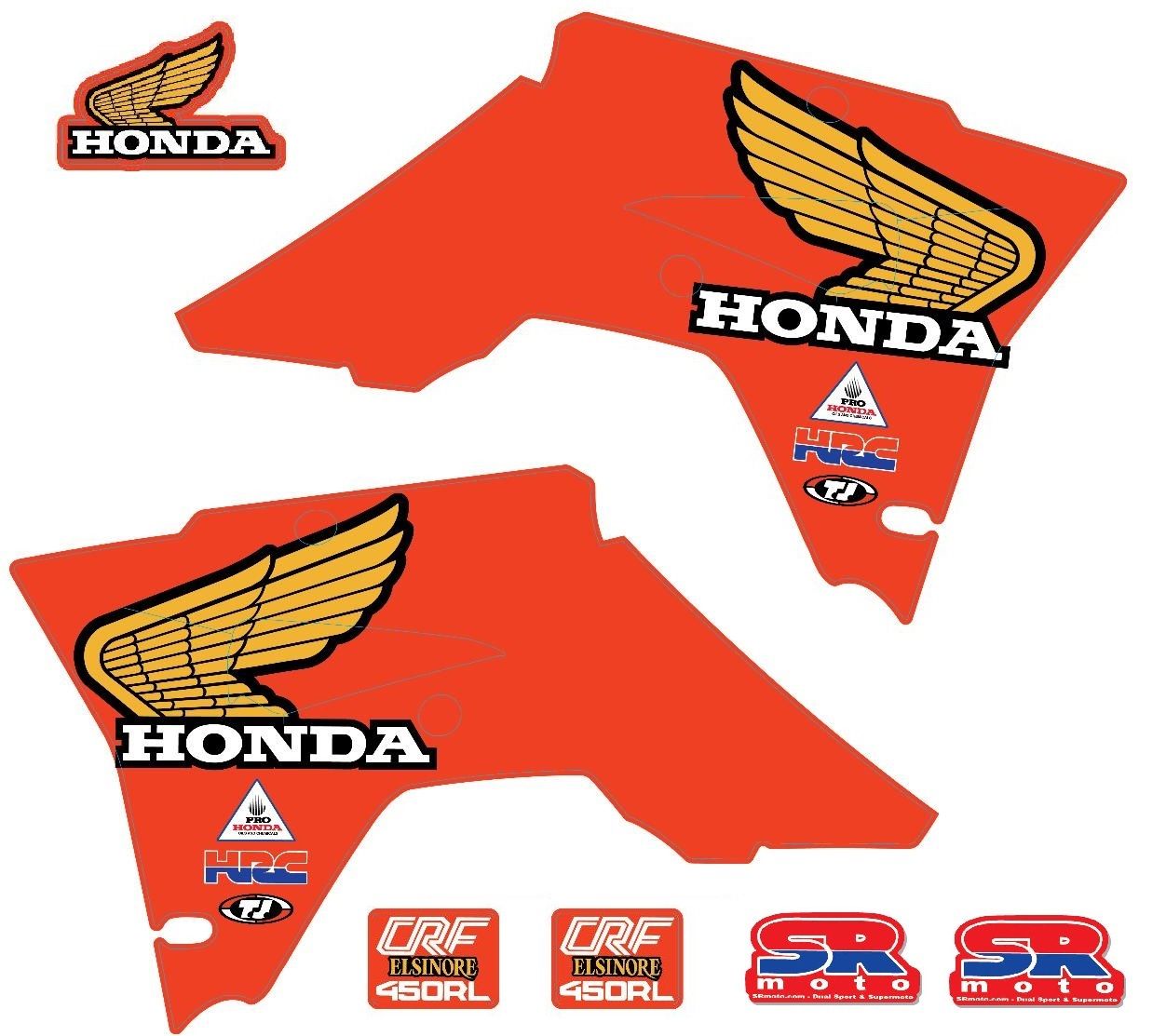 CRF450RL CRF450L Graphics Kit - Retro Team Honda Daytona