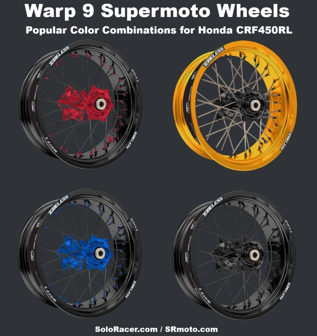 CRF450L CRF450RL Warp 9 Supermoto Wheels