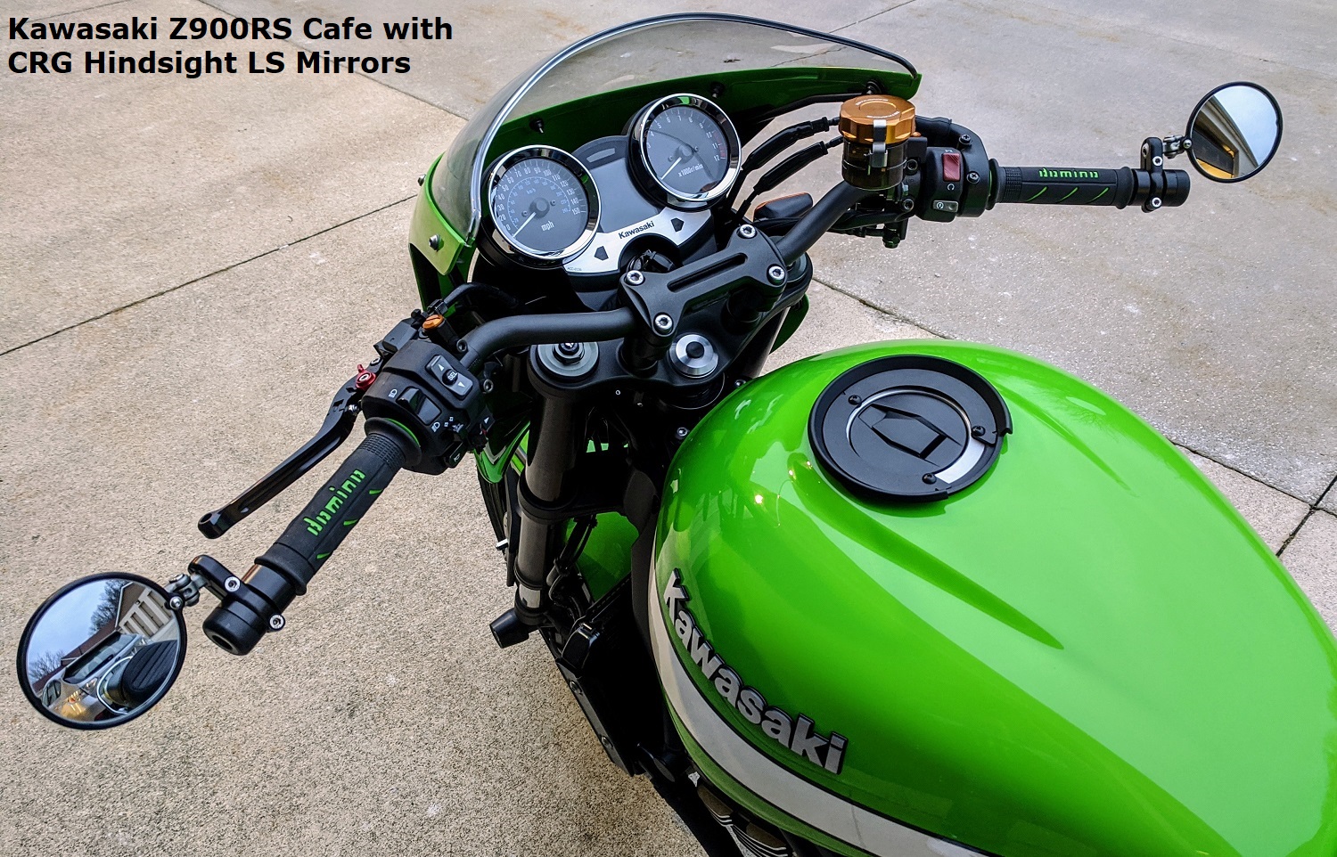 CRG Hindsight LS Lane Splitter Bar End Mirror - Left Side Black (Folding Mirror For Motorcycles)