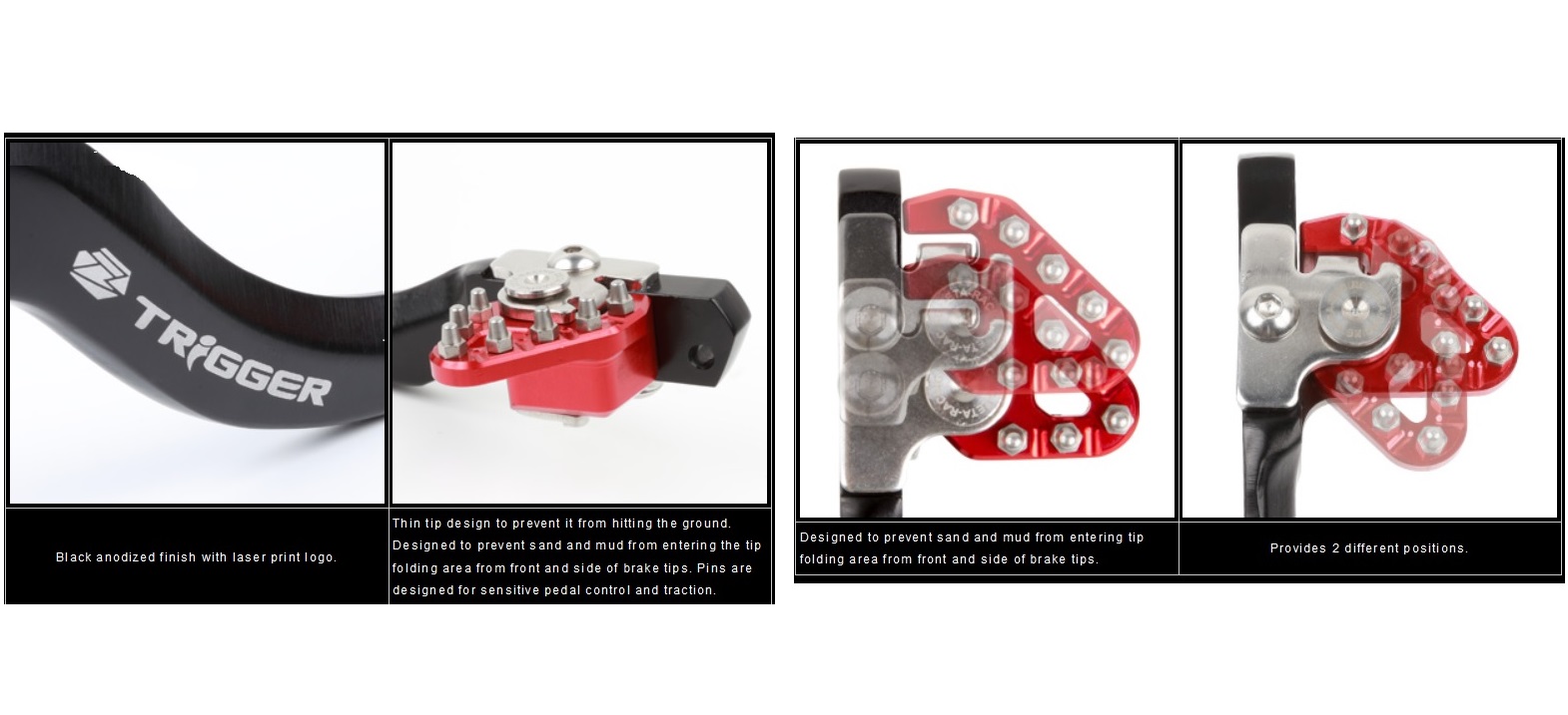 DRZ400S DRZ400SM Zeta Trigger Rear Brake Pedal Red