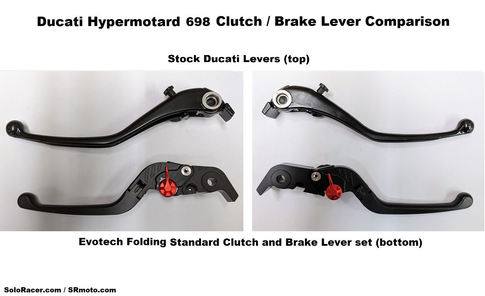 Folding Adjustable Clutch & Brake Levers For Ducati Scrambler 800/1100 (2018-2024) - CNC Aluminum