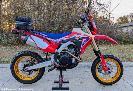Honda CRF450RL Supermoto with Gold Warp 9 Supermoto Wheels