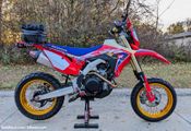 Honda CRF450RL Supermoto with Gold Warp 9 Supermoto Wheels