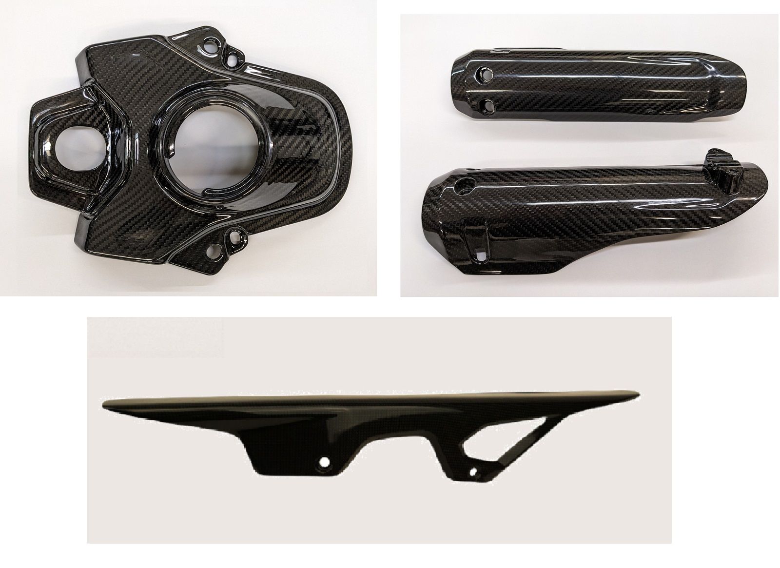 Carbon Fiber Kit - Tank Cover, Chain Guard, Fork Covers - Ducati