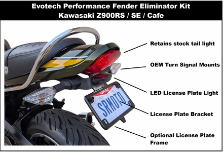 Kawasaki Z900RS Tail Tidy / Fender Eliminator by Evotech Performance