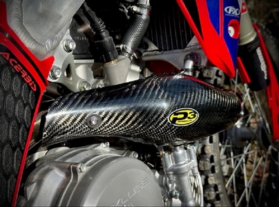 P3 Carbon Heat Shield for FMF MegaBomb Header - Honda CRF450L / CRF450RL / CRF450X