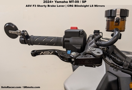 Photos: Our Yamaha MT-09 with CRG Blindsight LS Mirrors, Rhino Bar Ends and ASV F3 Levers