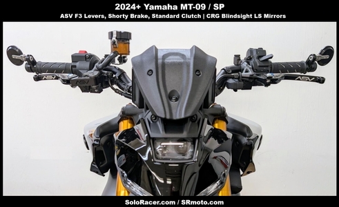 Photos: Our Yamaha MT-09 with CRG Blindsight LS Mirrors, Rhino Bar Ends and ASV F3 Levers