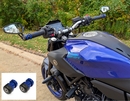 Rhino Mirror Mount Sliders in Yamaha Blue w/ CRG Arrow Mirrors - Yamaha MT-07 2025+ (USED)