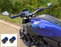Rhino Mirror Mount Sliders in Yamaha Blue w/ CRG Arrow Mirrors - Yamaha MT-07 2025+ (USED)