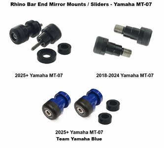 Rhino Moto Mirror Mounts / Bar End Sliders - Yamaha MT-07 2018-2024 2025