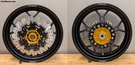 Suzuki DRZ400SM Warp 9 Forged Tubeless Supermoto Wheels, Matte Black Rims w/ Gold Hubs - IN STOCK !