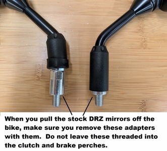 What mirror hole plugs fit the Suzuki DRZ4S DRZ4SM DRZ400S and DRZ400SM  ?