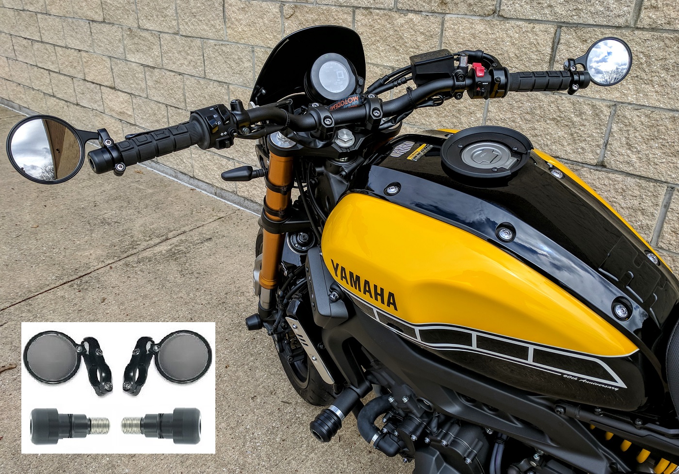 XSR900 XSR700 MT09 MT10 Mirror and Bar End Slider Package