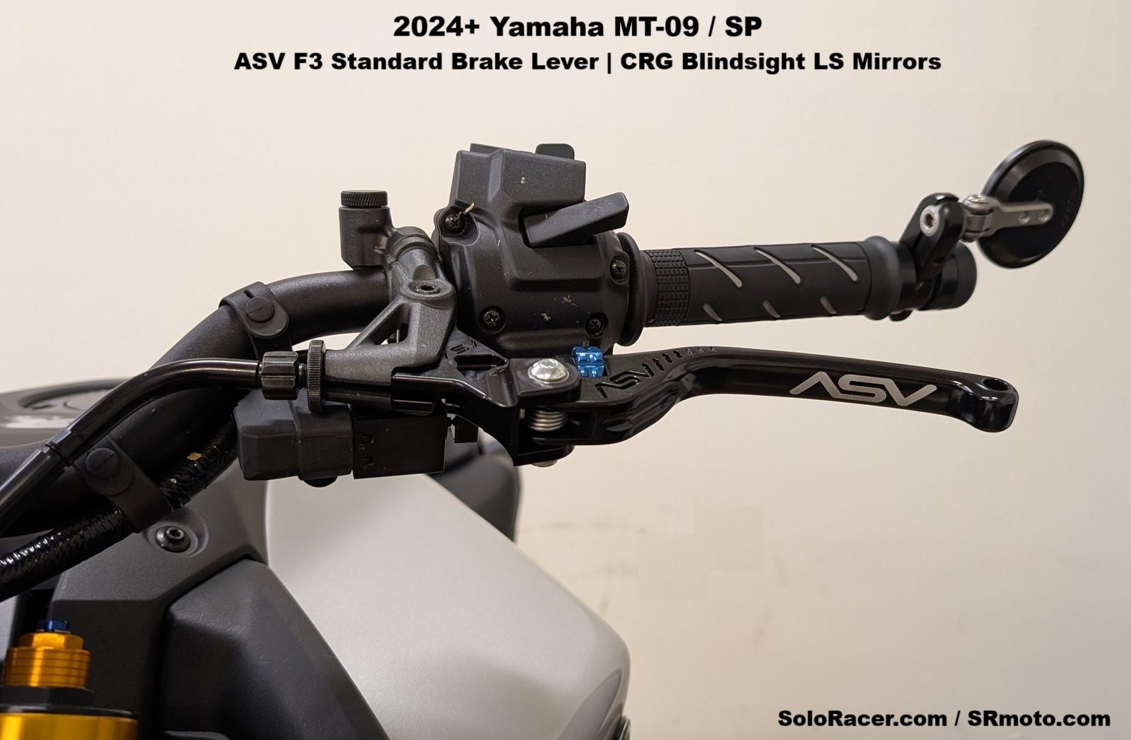 Yamaha MT-09 with CRG Blindsight LS Mirrors and ASV F3 Levers Yamaha MT-09 with CRG Blindsight LS Mirrors and ASV F3 Levers