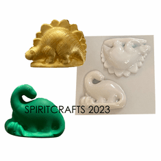 2 on 1 DINOSAUR <br>PLASTER CRAFT <br>MOLD (3" x 2.5")