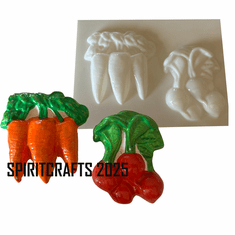 2 ON 1 VEGETABLE <br>PLASTER MOLD <br>CARROT AND RADISH